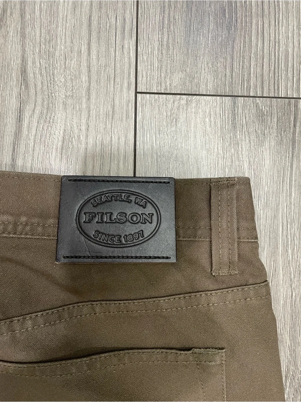 Filson Men's Dry‎ Tin Cloth 5-pocket Pants, Marsh Olive Size 34